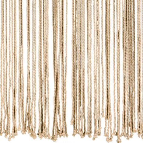 MOREL - Rideau de porte Bohème en macramé 90x200cm écru