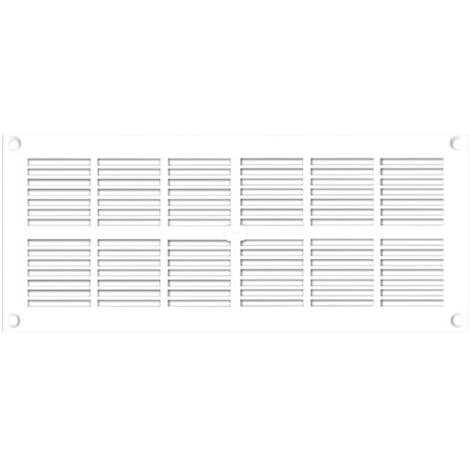 Grille aération VMC rectangulaire extra-plate 254x110mm – Plastique renforcé UV – Passage d'air 97cm² – Pose à visser ou coller – Autogyre