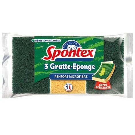 SPONTEX - Gratte eponge avec renfort microfibre très absorbant