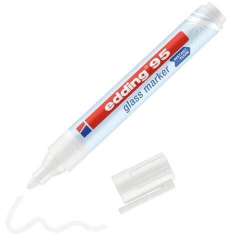 EDDING - Marqueur psur verre blanc efacable pointe ogive 1.5/3mm (1/2)