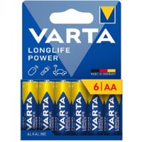 Pile alcaline AA Longlife Power - LR06 (blister carton 6 unités) ø14,5 x 50,5 mm
