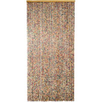 Rideau de porte perles de bois multicolores 90 x 200 cm – 70 bandes carrées – Pour espaces intérieurs – Décoration originale – Morel