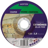 NORTON - Disque tronçonner moyeu déporté extr. matériaux 125x2.5x22