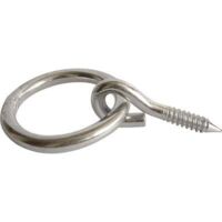 Afbat – Anneau à visser 10mm – Métal zingué – Longueur 85mm – Traitement anticorrosion pour extérieur – Fixation robuste sur acier