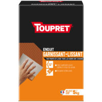 TOUPRET - Enduit garnissant lissant int. ext. poudre 5kg blanc