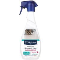 Starwax – Nettoyant désinfectant surodorant pour animaux 500ml – Élimine 99,99% des bactéries – Sans javel – Spécial milieux de vie animaux