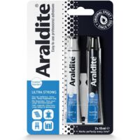 Colle époxy 2x15ml – Résistance à l'humidité et aux températures extrêmes – Pour porcelaine, pierre, bois, métaux et plastiques – Araldite