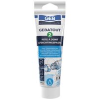 GEB – Mastic étanchéité pour circuits d'eau potable – Tube 125ml – S'utilise avec filasse pour raccords métalliques – Résistant à la vapeur