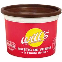 WILL'S - Mastic vitrier mondial brun/acajou pot 500g