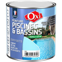 Peinture piscine satinée 0.5L – Coloris bleu – Résistante aux UV et traitement de l'eau – Pour ciment et béton – OXI
