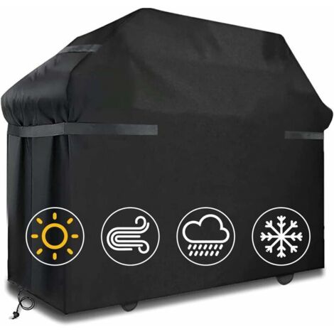 Coperture per barbecue, copertura impermeabile per barbecue, copertura antivento e antistrappo per barbecue con cinghie e borsa portaoggetti (145x61x117 cm) --TRIMEC