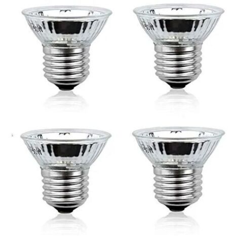 Lampadina riscaldante a spettro completo UVA+UVB da 50 W E27, dimmerabile, 220-240 V, lampadina abbronzante per rettili, anfibi, lucertole (confezione da 4, bianco caldo 2700 K)
