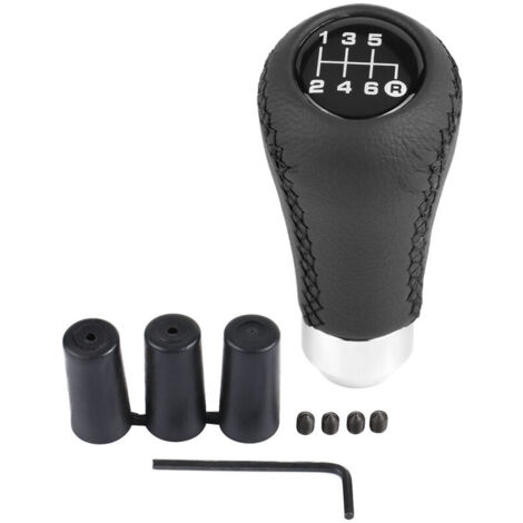 Pomello del cambio universale Eosnow per auto, 6 velocità, leva del cambio in PU con 3 tubi, nero (1/4)