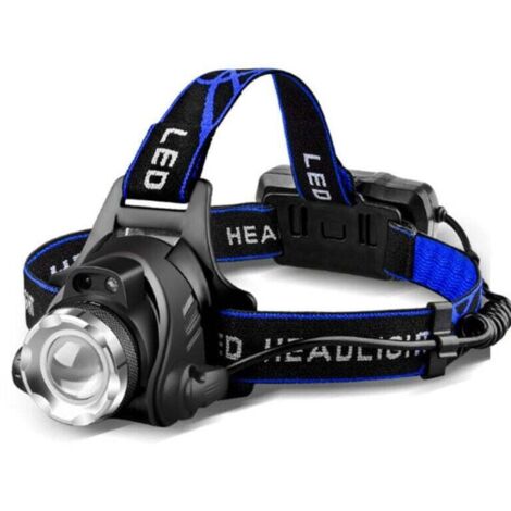 Potente lampada frontale a LED ricaricabile, faro regolabile con 3 modalità, cavo USB e 2 batterie 18650 per pesca e ciclismo (1/3)