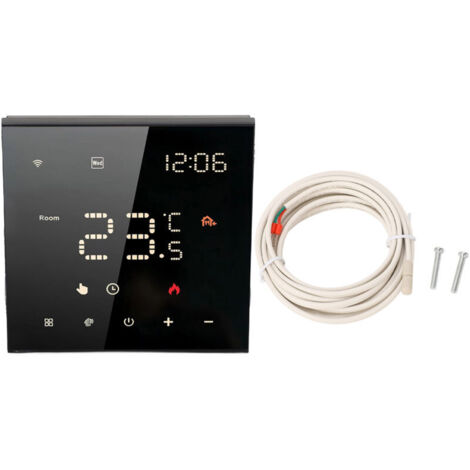 Eosnow Nero ME82 LED 7 Termostato Intelligente Touchscreen APP Controllo Domestico 100-250VAC 16A Riscaldamento a Pavimento Elettrico