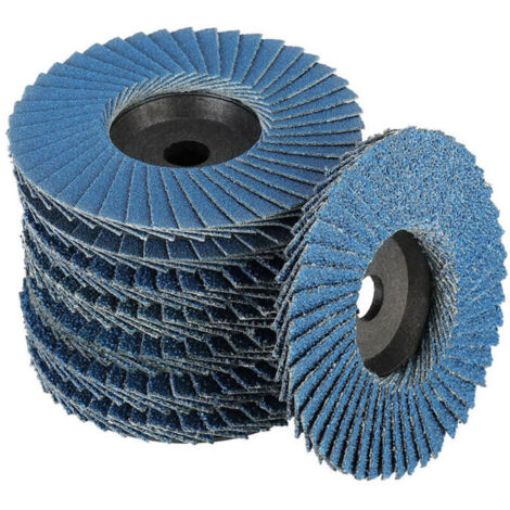Set di 8 dischi lamellari, Dischi lamellari, Ø 76 mm x 10 mm, Grana 40/60/80/120, per metallo, acciaio e legno, Dischi lamellari rivestiti, (blu) -- TRIMEC (1/4)