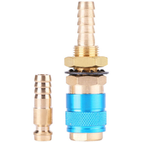 Adattatore per raccordo rapido per tubo flessibile raffreddato ad acqua e gas Eosnow per torcia di saldatura MIG TIG (blu) (1/4)