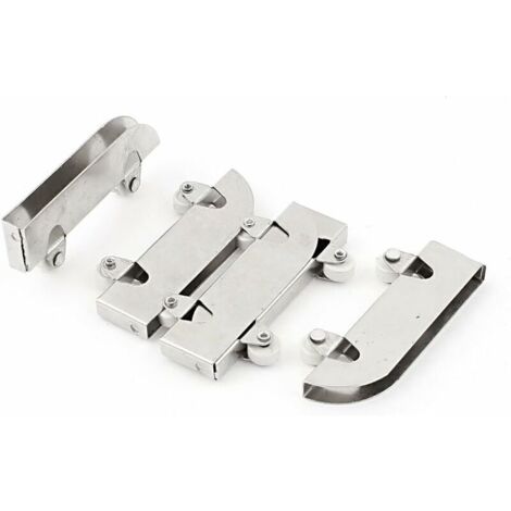 rulli per porte scorrevoli in vetro, ruote doppie in acciaio inossidabile da 5 mm (1/4)
