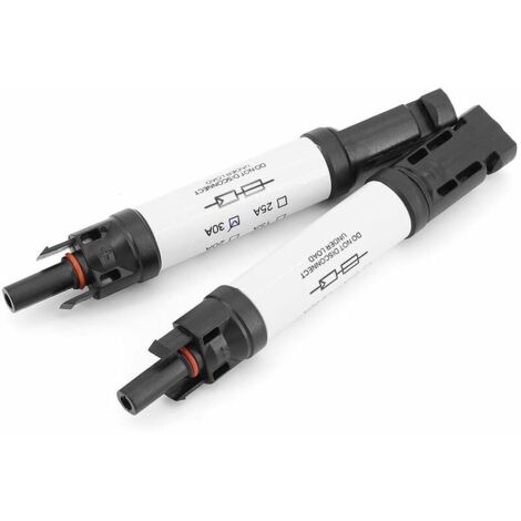 Connettore MC4 con fusibile, fusibile da 30 A Connettore per pannello solare MC-4 maschio/femmina Adattatore per cavo di energia solare fotovoltaica per sistemi solari fotovoltaici (30 A)