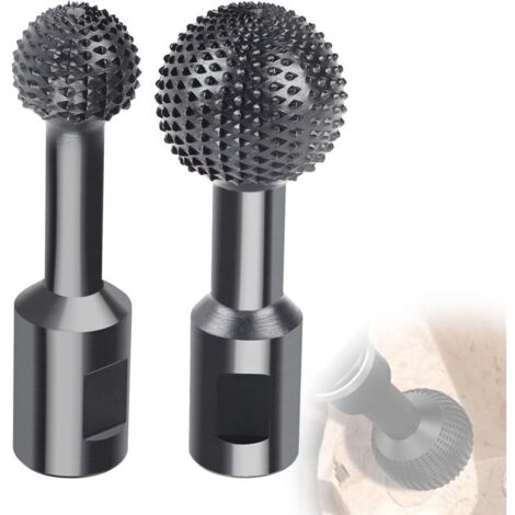 Fresa a sfera rotante per legno, φ 25 mm + 40 mm, sgorbia a sfera in acciaio al carbonio con filettatura M14, per smerigliatrice angolare da 115/125 mm, ideale per scavare, incidere e levigare il legn (1/4)