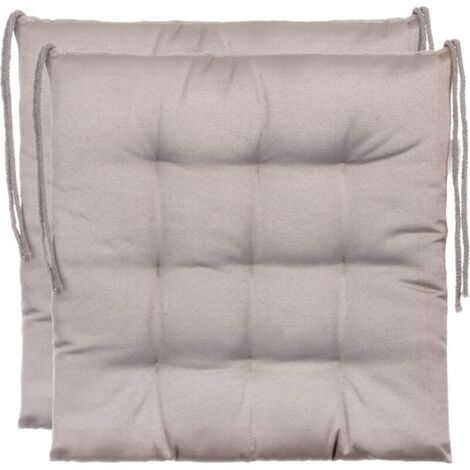 Set di 2 cuscini per sedie da giardino/cuscini per sedie da giardino in poliestere - Grigio