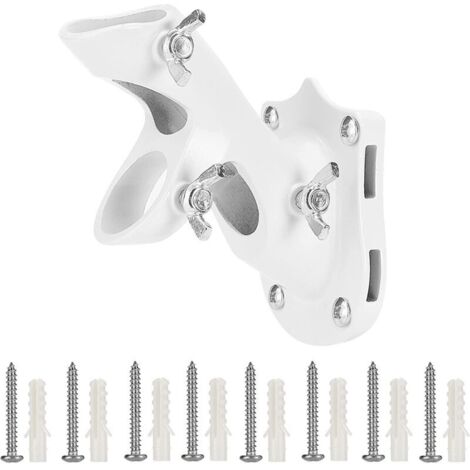 Supporto per asta portabandiera (bianco), supporto per bandiera da esterno, supporto per bandiera in metallo resistente, staffe di montaggio in lega di alluminio, supporto per bandiera da esterno - Ro