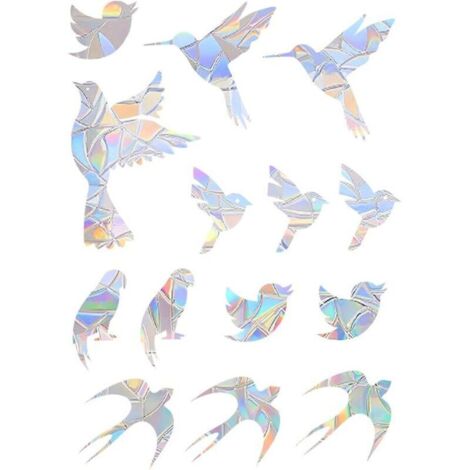 30 adesivi per finestre per prevenire gli impatti con gli uccelli, adesivi colorati acchiappasole, adesivi non adesivi per uccelli, adesivi riutilizzabili per finestre con farfalle e colibrì (1/4)