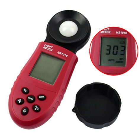 Luxmetro portatile HS1010, misura lux e FC fino a 200.000 lux, schermo LCD retroilluminato, tester fotometro