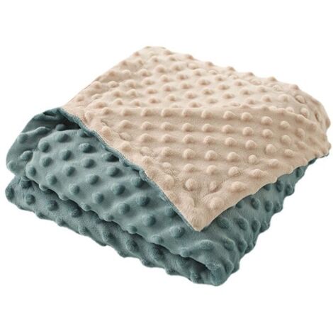 Copertina unisex per neonati e bambini, 75 x 100 cm, ultra morbida, doppio strato con retro a pois – Copertina neutra e traspirante per neonati – Blu (1/4)