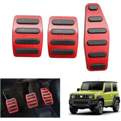 Pedali del freno e dell'acceleratore per Suzuki Jimny JB64 JB74 MT 2018-2024 2025, copripedale poggiapiedi Jimny 2023, accessori Suzuki Jimny [cambio manuale] (rosso) (1/4)