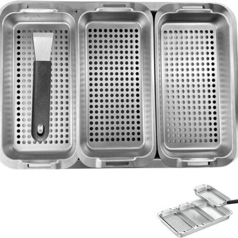Set di cestelli per griglia, cestello per griglia in acciaio inox, cestello per verdure, vassoio di cottura forato per verdure/carne/pesce