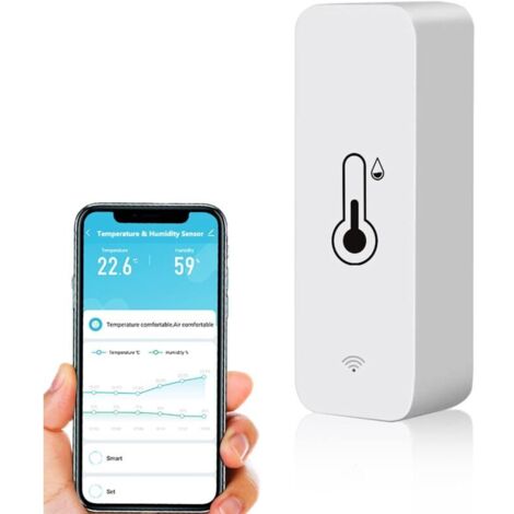 Termometro e igrometro intelligente Wi-Fi, mini sensore digitale di temperatura e umidità per interni, app per il monitoraggio remoto della temperatura ambiente nei seminterrati.