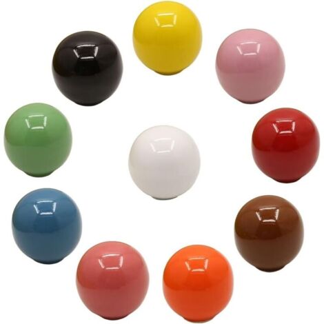 Set di 10 maniglie per cassetti in ceramica colorata vintage, rotonde da 33 mm, ideali per armadi, cassettiere, cucine e camerette per bambini.