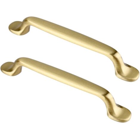 Set di 4 maniglie per mobili da cucina, maniglie per ante di armadi, colore oro, interasse fori 96 mm.