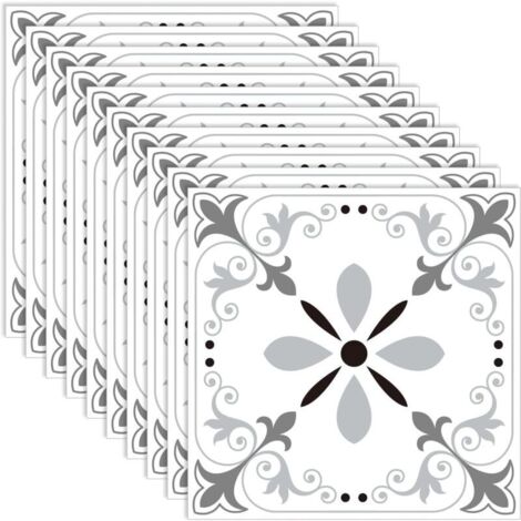 Piastrelle adesive per pavimenti, 10 pezzi di adesivi per piastrelle 20 x 20 cm, adesivi murali per la pittura di piastrelle del bagno, adesivi per piastrelle da parete, adesivi fai da te impermeabili