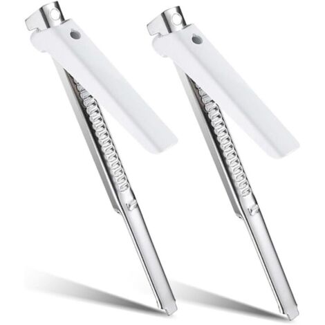 Apribarattoli senza sforzo, ideale per chi soffre di artrite e per gli anziani, facile da aprire, con manico regolabile, in acciaio inossidabile, bianco (bianco - 2 pezzi) (1/4)