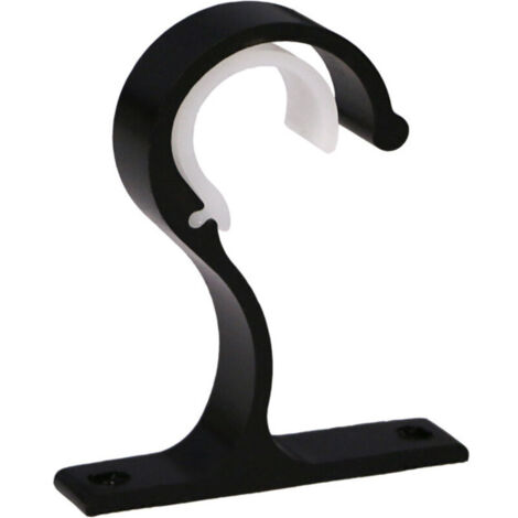 Set di 2 supporti per asta per tende, supporti in alluminio per asta appendiabiti per tende o armadi (neri)
