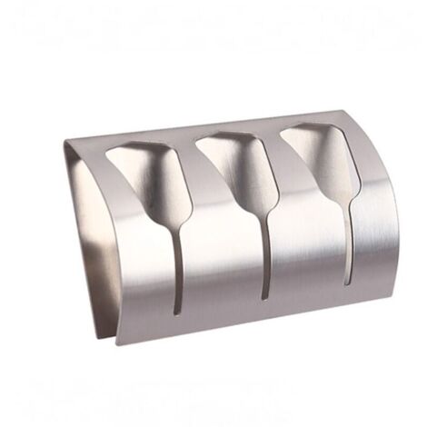 Portasciugamani adesivo per bagno e cucina con 3 ganci in acciaio inox spazzolato, portata 10 kg.