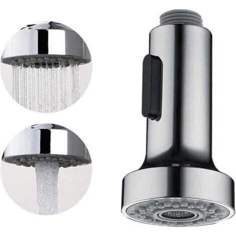 Doccetta per lavello da cucina, ugello per rubinetto da cucina a 2 modalità, prolunga per rubinetto da cucina, aeratore per rubinetto da cucina con doccetta (A-Argento)