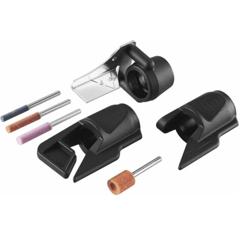 Kit di accessori per affilare attrezzi da giardinaggio, motoseghe e per progetti fai-da-te in casa. (1/3)