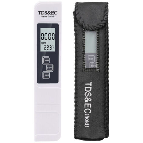 Misuratore TDS 4 in 1, tester digitale per la qualità dell'acqua, portatile, con misurazione di conducibilità elettrica (EC) e temperatura, intervallo 0-9999 ppm per idroponica, piscine, acquari e dur (1/4)