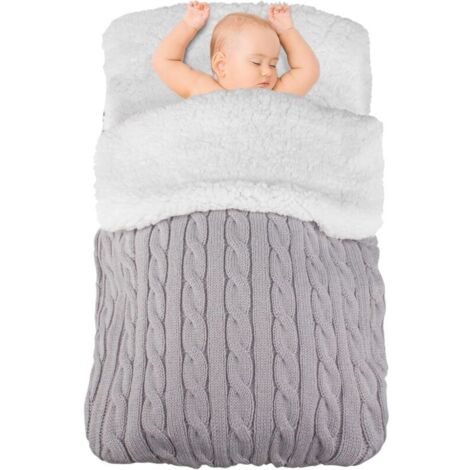Copertina invernale per neonati da 0 a 12 mesi, sacco nanna caldo per neonati e neonate (grigio) (1/4)