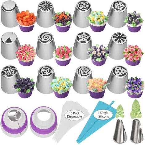 Beccucci per pasticceria, beccucci per glassa, sac à poche in acciaio inox, kit fai da te, accessori per decorare torte, punte per sac à poche