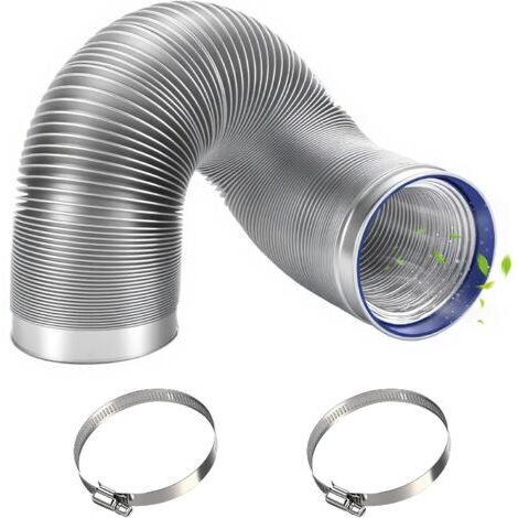 Tubo flessibile per condizionatore portatile, tubo di ventilazione da 150 mm, condotto di scarico in PVC/alluminio da 3 m con 2 fascette, condotto flessibile per aria condizionata e cappa aspirante. (1/3)