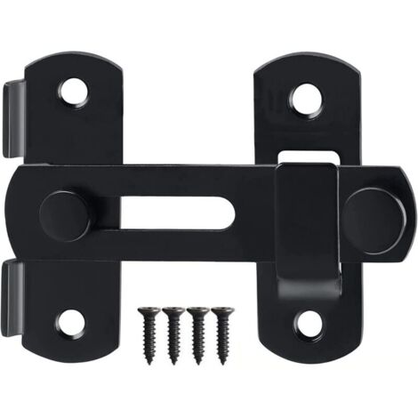 Serratura per porta esterna, chiavistello scorrevole in acciaio inox per porta da fienile, serratura di sicurezza per porte di finestre, cantinette per vini, bagni, esterno nero (1/4)