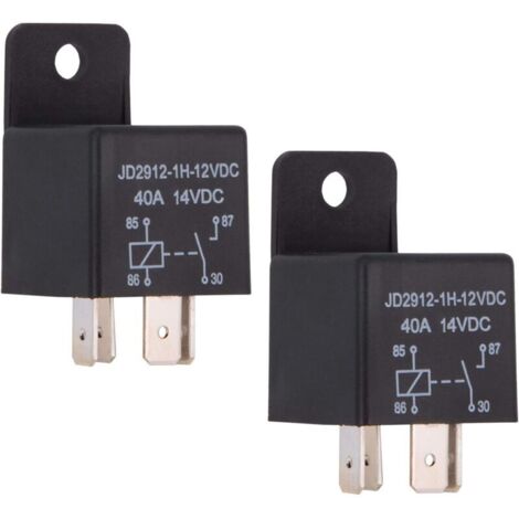 Relè per auto SPST a 4 pin da 40 Ampere 12V, modello n.: JD2912-1H-12VDC 40A 14VDC, interruttori e avviatori per auto, confezione da 2