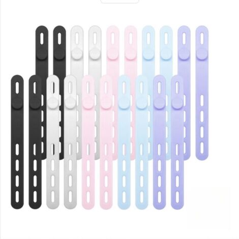Confezione da 20 fascette per cavi in silicone riutilizzabili - Versatili organizer per cavi e fili delle cuffie