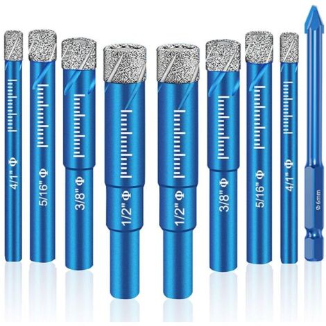Set di 9 punte diamantate di alta qualità: strumenti versatili per forature precise su porcellana, ceramica, vetro, marmo, ecc. (1/4)
