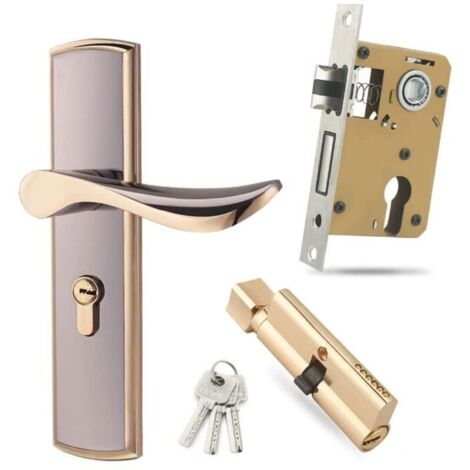 Tigrezy – Serratura a leva in lega di zinco per porte in legno – Antifurto con 3 chiavi – Dimensioni 125x65x12mm – Interasse fori 50mm (1/4)