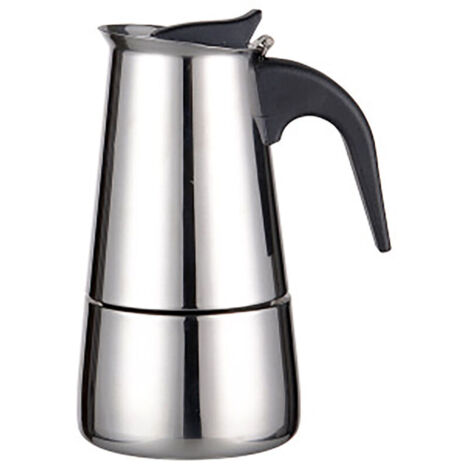Caffettiera Moka italiana, Moka Express in acciaio inox, Caffettiera da 4 tazze/200 ml, Macchina da caffè italiana, Caffettiere italiane compatibili con tutte le fonti di calore tranne l'induzione